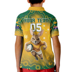 Custom Australia Rugby 2024 Kid Polo Shirt Go Wallabies Aboriginal Pattern