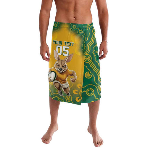 Custom Australia Rugby 2024 Lavalava Go Wallabies Aboriginal Pattern