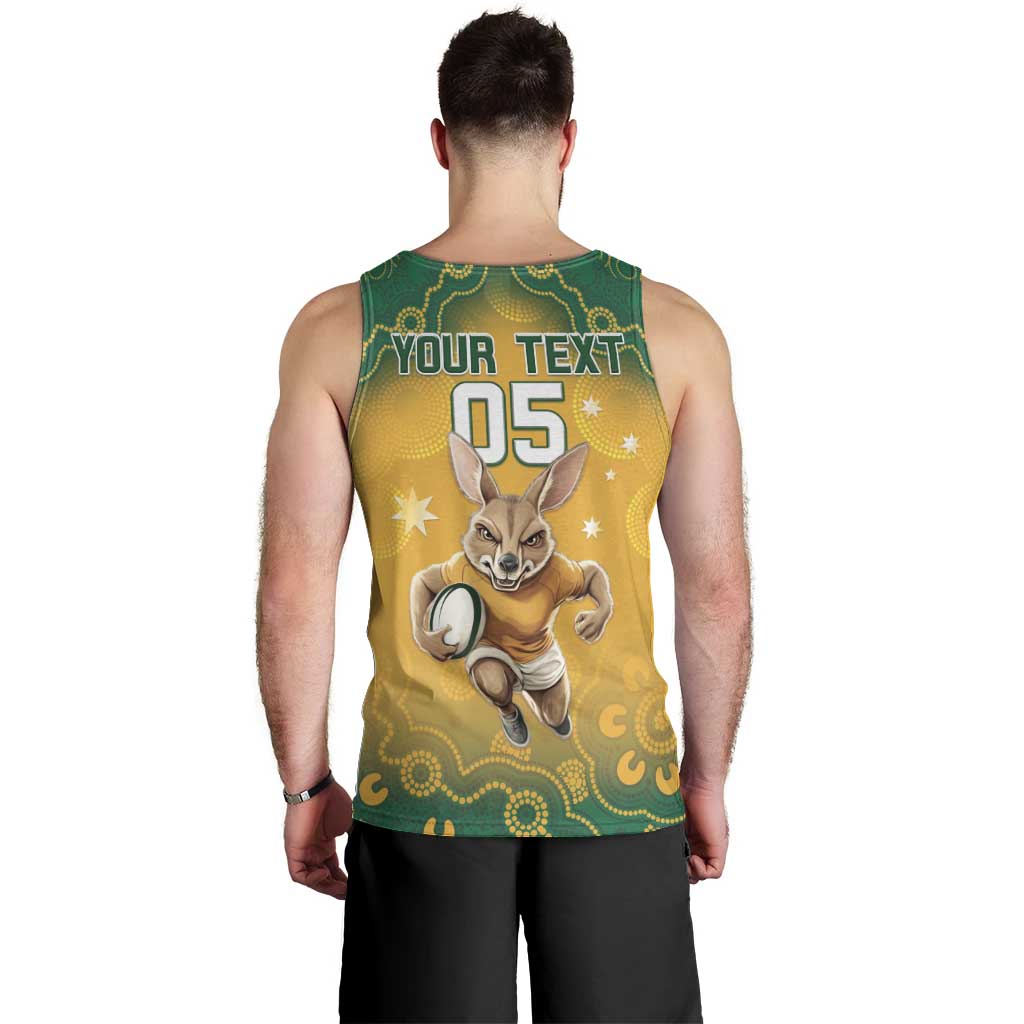 Custom Australia Rugby 2024 Men Tank Top Go Wallabies Aboriginal Pattern