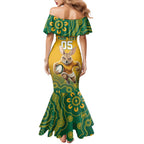 Custom Australia Rugby 2024 Mermaid Dress Go Wallabies Aboriginal Pattern