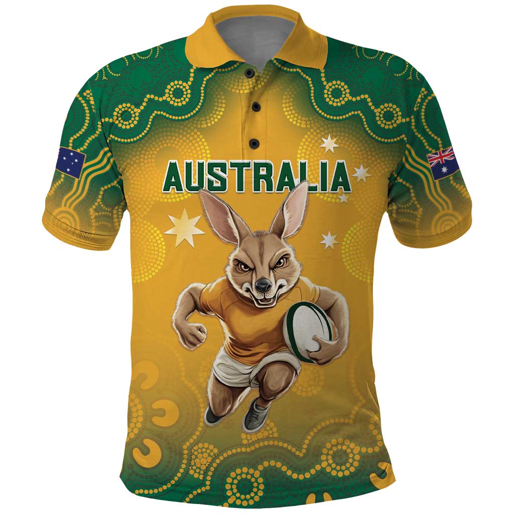 Custom Australia Rugby 2024 Polo Shirt Go Wallabies Aboriginal Pattern