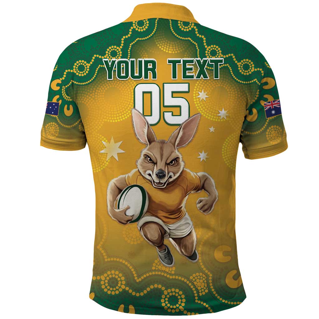Custom Australia Rugby 2024 Polo Shirt Go Wallabies Aboriginal Pattern