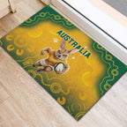 Australia Rugby 2024 Rubber Doormat Go Wallabies Aboriginal Pattern
