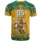 Custom Australia Rugby 2024 T Shirt Go Wallabies Aboriginal Pattern