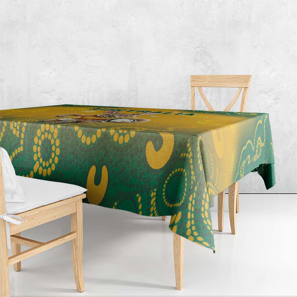 Australia Rugby 2024 Tablecloth Go Wallabies Aboriginal Pattern