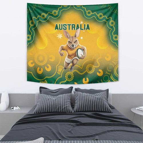 Australia Rugby 2024 Tapestry Go Wallabies Aboriginal Pattern