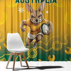 Australia Rugby 2024 Window Curtain Go Wallabies Aboriginal Pattern