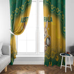 Australia Rugby 2024 Window Curtain Go Wallabies Aboriginal Pattern
