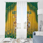 Australia Rugby 2024 Window Curtain Go Wallabies Aboriginal Pattern