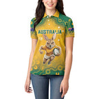 Custom Australia Rugby 2024 Women Polo Shirt Go Wallabies Aboriginal Pattern
