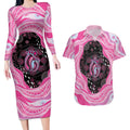 Australia Mother's Day Couples Matching Long Sleeve Bodycon Dress and Hawaiian Shirt Best Mum Ever Pink Version