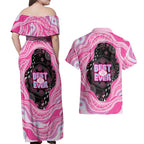 Australia Mother's Day Couples Matching Off Shoulder Maxi Dress and Hawaiian Shirt Best Mum Ever Pink Version