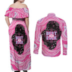Australia Mother's Day Couples Matching Off Shoulder Maxi Dress and Long Sleeve Button Shirt Best Mum Ever Pink Version