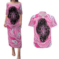 Australia Mother's Day Couples Matching Puletasi and Hawaiian Shirt Best Mum Ever Pink Version