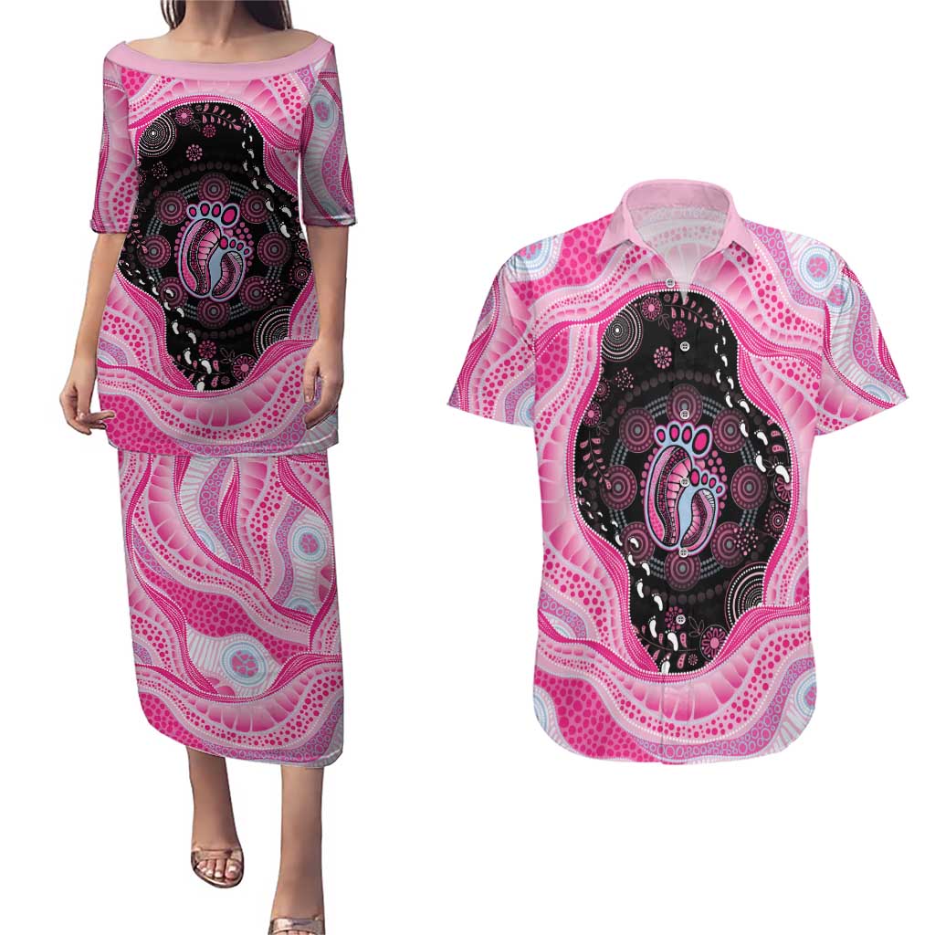 Australia Mother's Day Couples Matching Puletasi and Hawaiian Shirt Best Mum Ever Pink Version