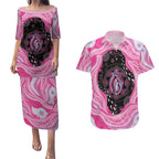 Australia Mother's Day Couples Matching Puletasi and Hawaiian Shirt Best Mum Ever Pink Version