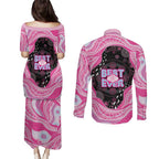 Australia Mother's Day Couples Matching Puletasi and Long Sleeve Button Shirt Best Mum Ever Pink Version