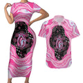 Australia Mother's Day Couples Matching Short Sleeve Bodycon Dress and Hawaiian Shirt Best Mum Ever Pink Version