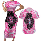 Australia Mother's Day Couples Matching Short Sleeve Bodycon Dress and Hawaiian Shirt Best Mum Ever Pink Version