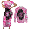 Australia Mother's Day Couples Matching Short Sleeve Bodycon Dress and Long Sleeve Button Shirt Best Mum Ever Pink Version