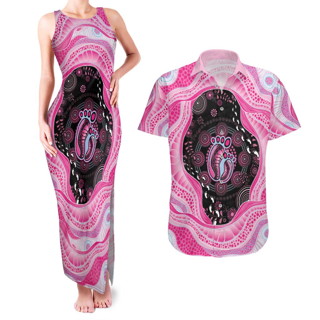 Australia Mother's Day Couples Matching Tank Maxi Dress and Hawaiian Shirt Best Mum Ever Pink Version