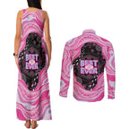 Australia Mother's Day Couples Matching Tank Maxi Dress and Long Sleeve Button Shirt Best Mum Ever Pink Version