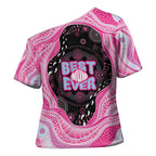 Australia Mother's Day Cross Shoulder Shirt Best Mum Ever Pink Version