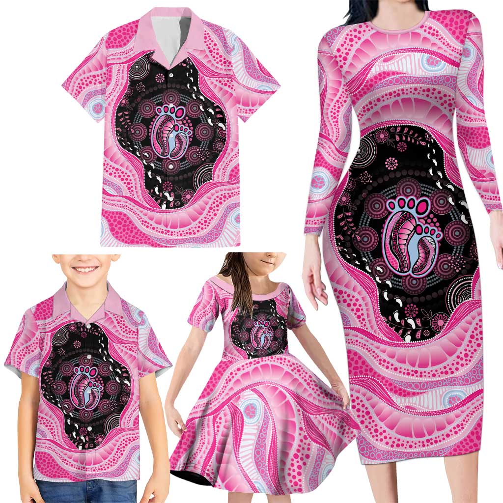 Australia Mother's Day Family Matching Long Sleeve Bodycon Dress and Hawaiian Shirt Best Mum Ever Pink Version