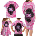 Australia Mother's Day Family Matching Long Sleeve Bodycon Dress and Hawaiian Shirt Best Mum Ever Pink Version