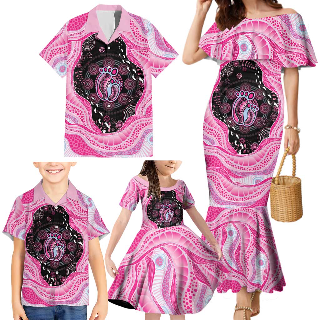 Australia Mother's Day Family Matching Mermaid Dress and Hawaiian Shirt Best Mum Ever Pink Version