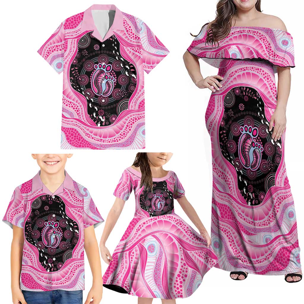 Australia Mother's Day Family Matching Off Shoulder Maxi Dress and Hawaiian Shirt Best Mum Ever Pink Version