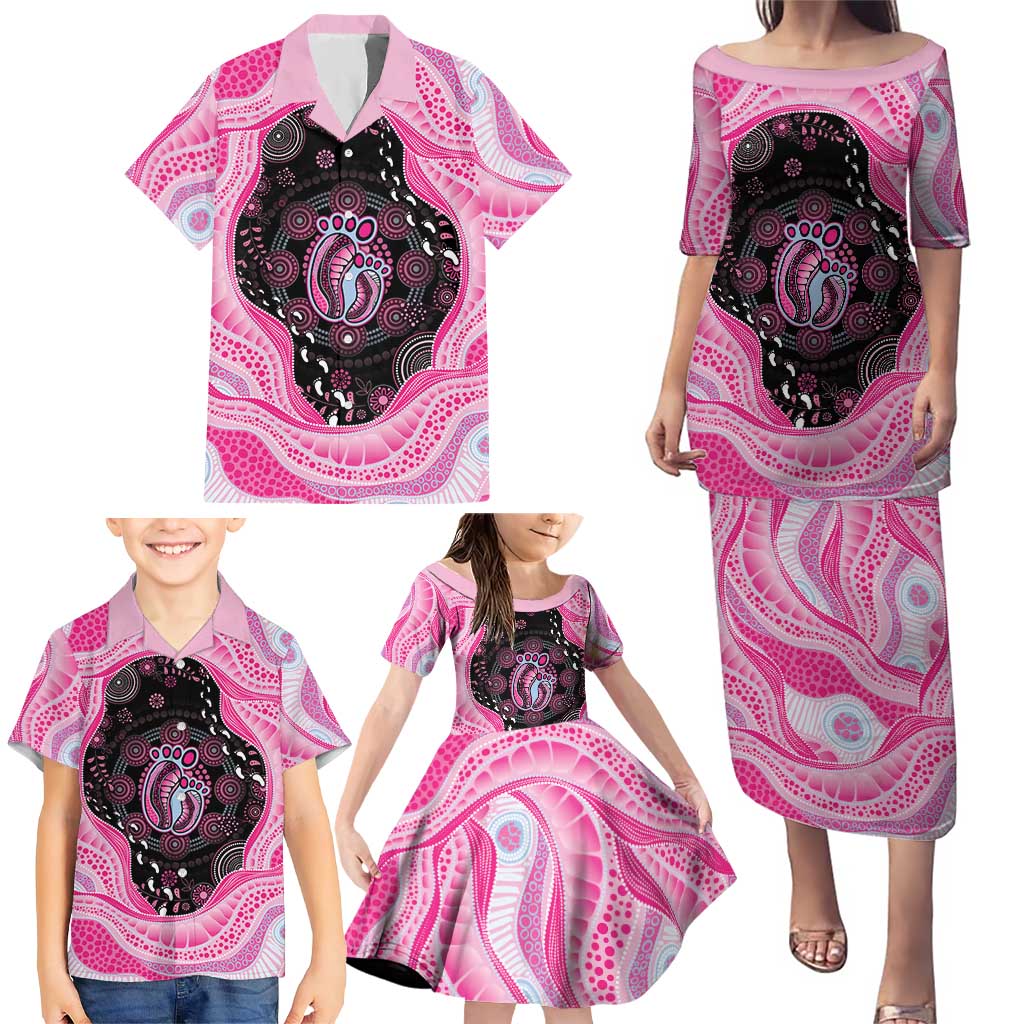 Australia Mother's Day Family Matching Puletasi and Hawaiian Shirt Best Mum Ever Pink Version