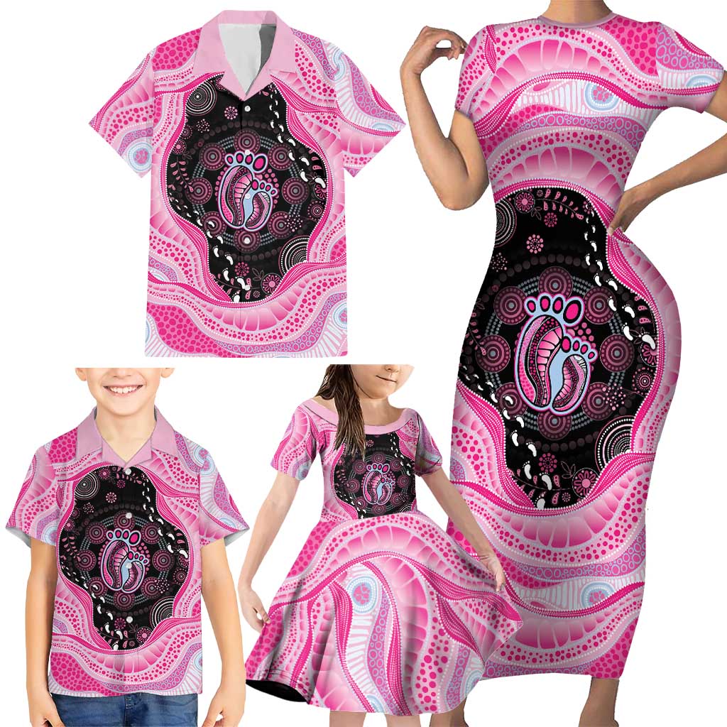 Australia Mother's Day Family Matching Short Sleeve Bodycon Dress and Hawaiian Shirt Best Mum Ever Pink Version