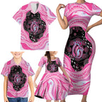 Australia Mother's Day Family Matching Short Sleeve Bodycon Dress and Hawaiian Shirt Best Mum Ever Pink Version