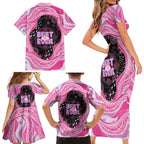 Australia Mother's Day Family Matching Short Sleeve Bodycon Dress and Hawaiian Shirt Best Mum Ever Pink Version