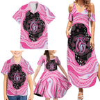 Australia Mother's Day Family Matching Summer Maxi Dress and Hawaiian Shirt Best Mum Ever Pink Version