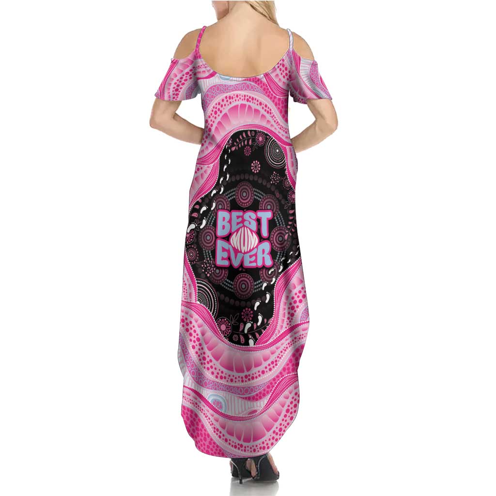 Australia Mother's Day Family Matching Summer Maxi Dress and Hawaiian Shirt Best Mum Ever Pink Version