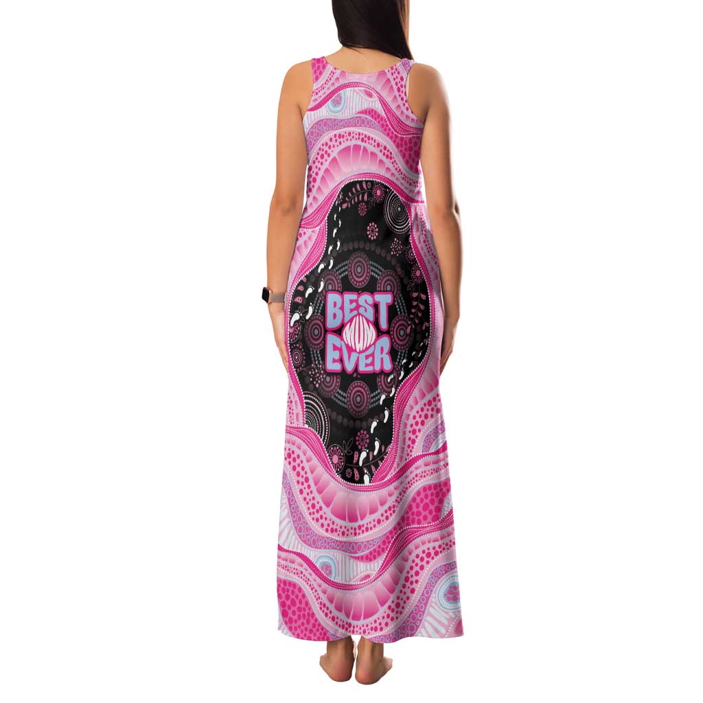 Australia Mother's Day Family Matching Tank Maxi Dress and Hawaiian Shirt Best Mum Ever Pink Version