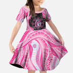 Australia Mother's Day Kid Short Sleeve Dress Best Mum Ever Pink Version