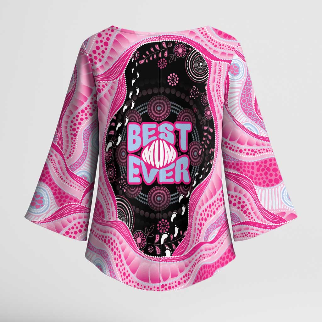 Australia Mother's Day Kimono Sleeve Blouse Best Mum Ever Pink Version