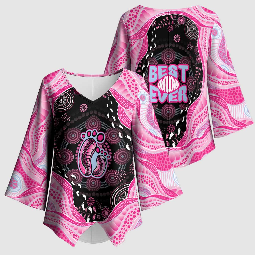 Australia Mother's Day Kimono Sleeve Blouse Best Mum Ever Pink Version