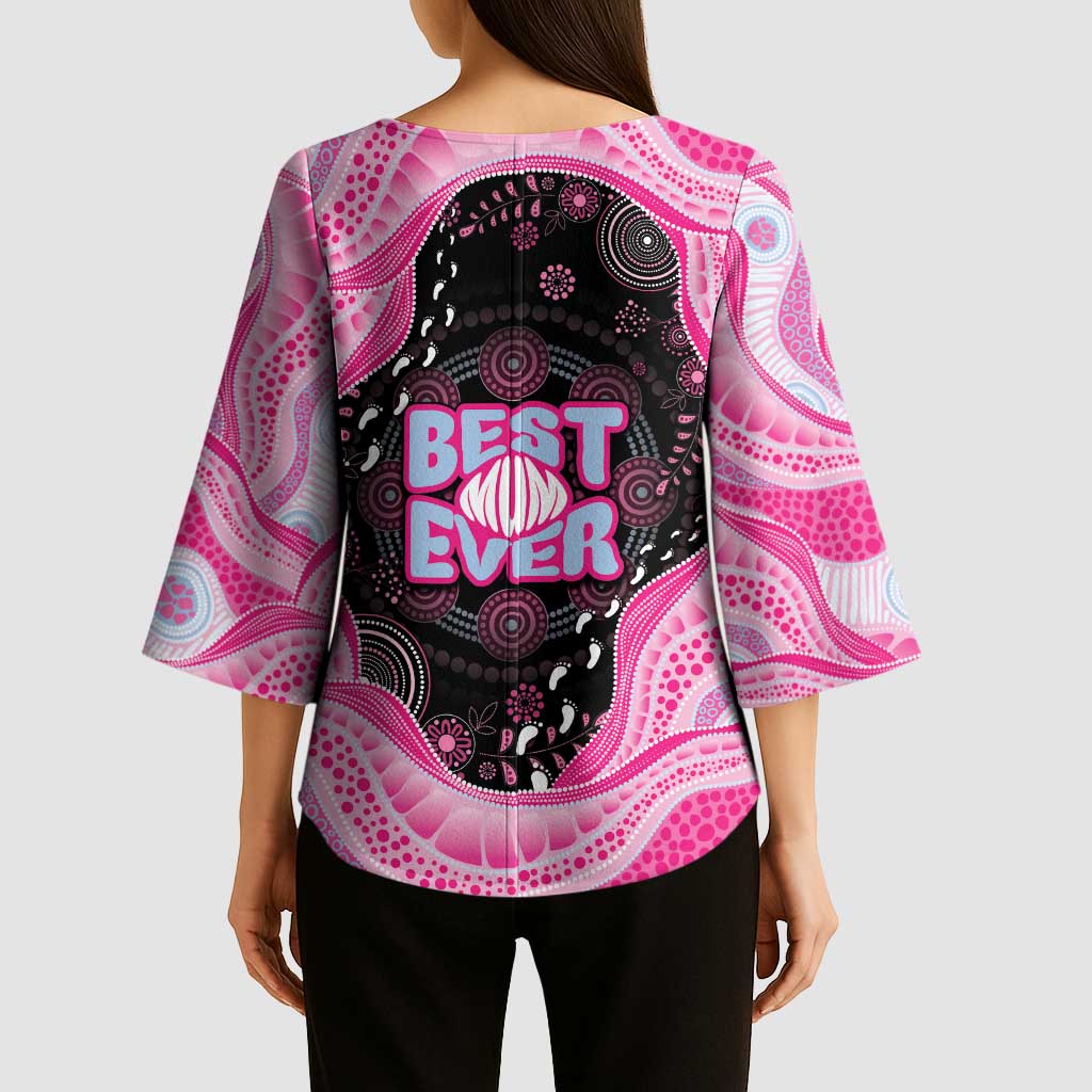 Australia Mother's Day Kimono Sleeve Blouse Best Mum Ever Pink Version