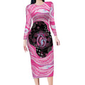 Australia Mother's Day Long Sleeve Bodycon Dress Best Mum Ever Pink Version
