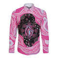 Australia Mother's Day Long Sleeve Button Shirt Best Mum Ever Pink Version