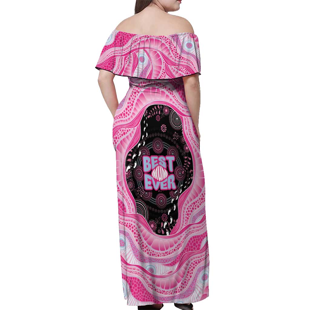 Australia Mother's Day Off Shoulder Maxi Dress Best Mum Ever Pink Version