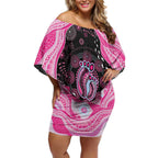 Australia Mother's Day Off Shoulder Short Dress Best Mum Ever Pink Version