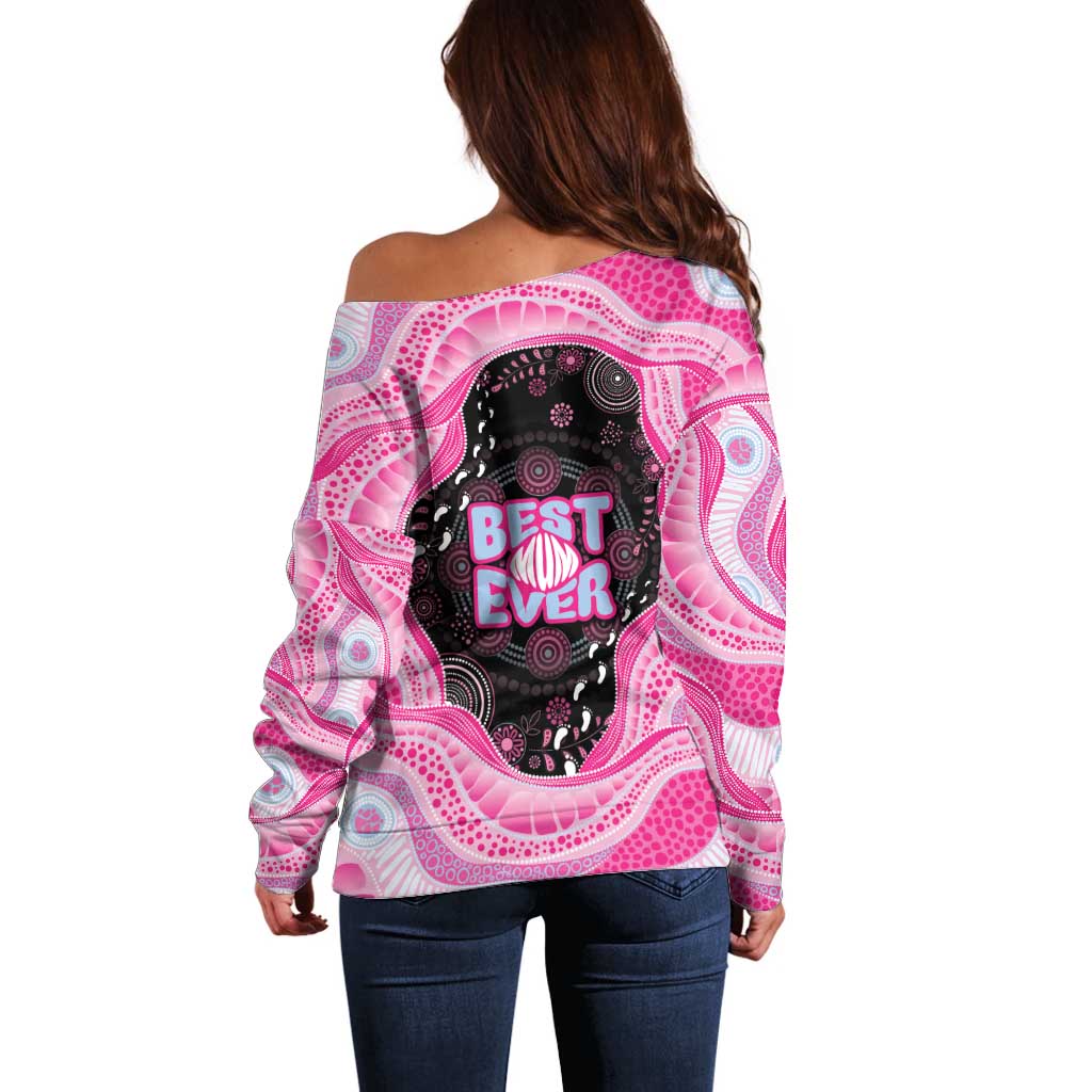 Australia Mother's Day Off Shoulder Sweater Best Mum Ever Pink Version