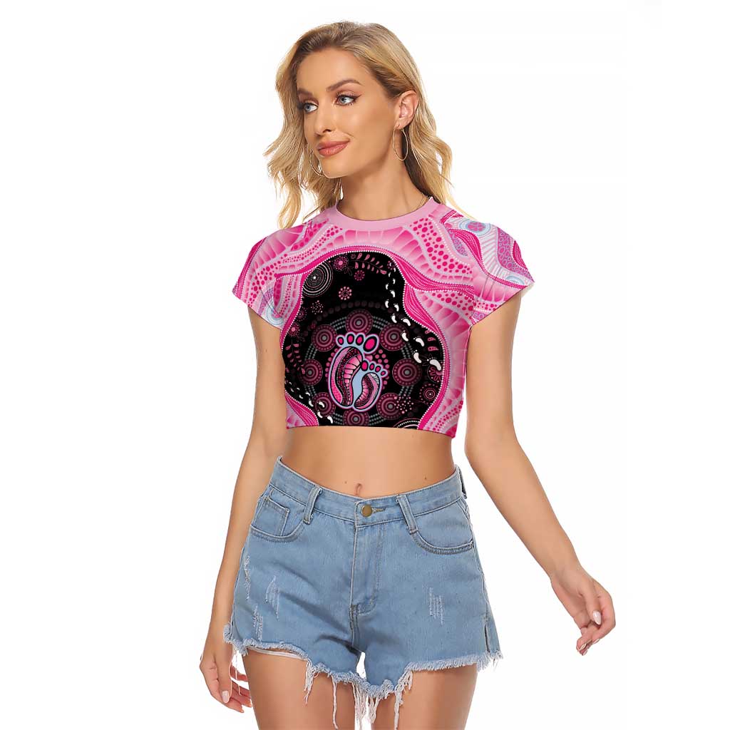 Australia Mother's Day Raglan Cropped T Shirt Best Mum Ever Pink Version