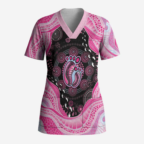 Australia Mother's Day Scrub Top Best Mum Ever Pink Version