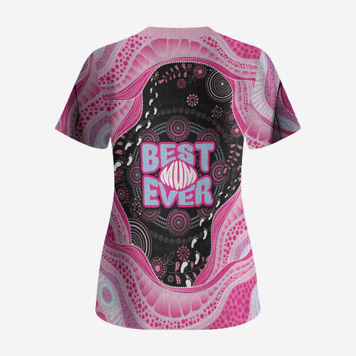 Australia Mother's Day Scrub Top Best Mum Ever Pink Version